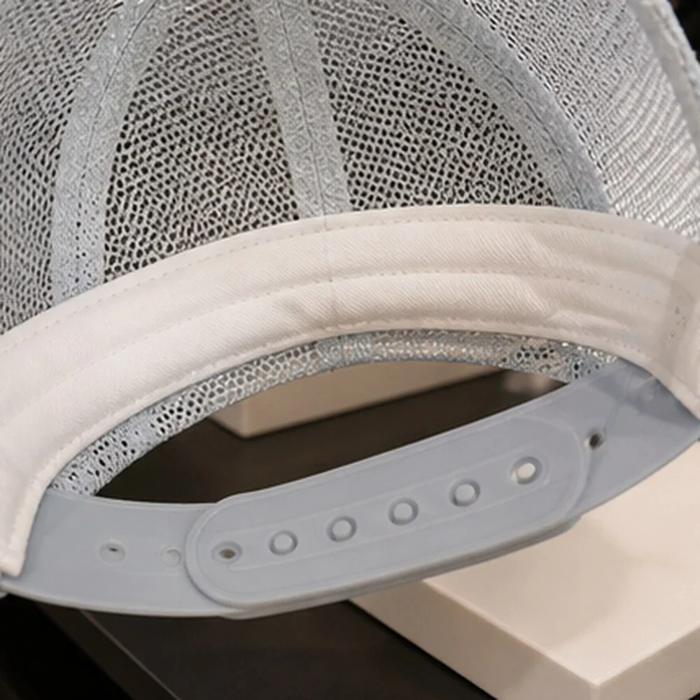 ALO Yoga Mist Blue Gray Gym Mesh Trucker Cap Hat Logo